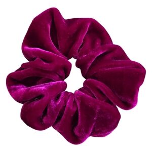 2/$5 Scrunchies (Add To Your Bundle) Large Fuchsia Velvet Hair Tie Scrunchie